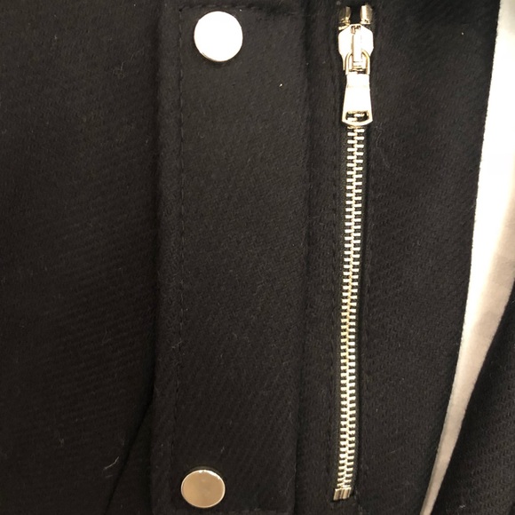 Zara Black Wool Zip Coat - Picture 7 of 8
